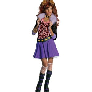 Girls Monster High Clawdeen Wolf Schoolgirl Werewolf Costume - Girls Small (4-6) for ages 3-5~ 36-47 lbs approx 23"-25" chest~ 21"-22" waist~ 23-25" h