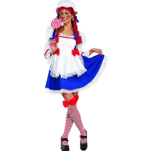 Women's Deluxe Sexy Raggedy Anne Rag Doll Adult Costume - Womens Small (4-6) approx 32-34" bust & 22-24" waist