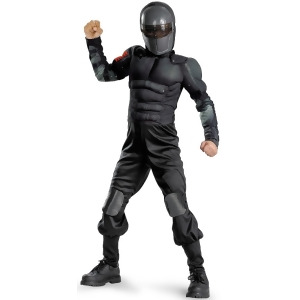 Child Gi Joe Snake Eyes Deluxe Muscle Ninja Costume - Boys Small (4-6) for ages 3-5~ 36-47 lbs approx 23"-25" chest~ 21"-22" waist~ 23-25" hips~ 16-19