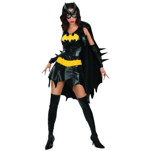Adults Sexy Super Hero Womens Batgirl Costume - Womens X-Small (0-2) approx 31-33" bust & 21-23" waist