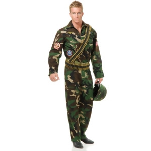 Adult Men's Top Gun Camouflage Fighter Pilot Jumpsuit Costume - Mens Large (42-44) 42-44" chest~ 5'8" - 6'2" approx 175-190lbs