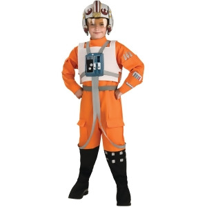 Childs Deluxe Star Wars X-Wing Fighter Pilot Costume - Boys Small (4-6) for ages 3-5 approx 25"-26" waist~ 44-48" height