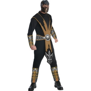 Adult's Mortal Kombat Scorpion Ninja Assassin Costume - Mens Large (42-44) 42-44" chest~ 5'8" - 6'2" approx 175-190lbs