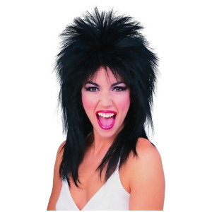 Mens Womens Black Joan Jet 80s Super Star Costume Wig Standard Size - All