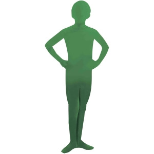 Child Green Full Body Jumpsuit I'm Invisible Disappearing Man Costume - Boys Large (12-14) for ages 8-10 approx 31"-34" waist~ 54-60" height