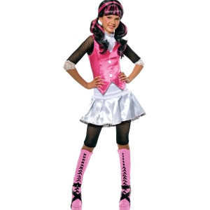 Girls Monster High Draculaura Schoolgirl Dracula Costume - Girls Small (4-6) for ages 3-5~ 36-47 lbs approx 23"-25" chest~ 21"-22" waist~ 23-25" hips~