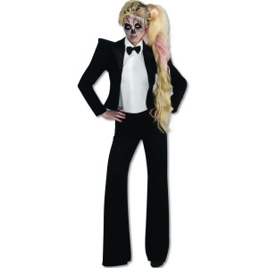 Lady Gaga Born This Way Skeleton Tuxedo Costume - Womens X-Small (2-6) approx 31-33" bust & 21-23" waist