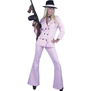 Womens Sexy Pink Black Gangster Costume Suit - Womens X-Small (3-5) approx 25 waist~ 36.5 hips~ 35 bust~ A-B