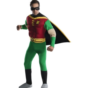 Teen Titans Robin Adult's Costume With Muscle Chest - Mens Small (34-36) 34-36" chest~ 5'6" - 5'10" approx 100-125lbs