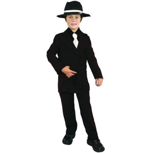 Child Black and Red 20s Gangster Pinstripe Suit Costume - Boys X-Small (4-6x) for ages 3-5~ approx 45 lbs~ 26.5" chest~ 23.5" waist~ 26.5" seat~ 45-49