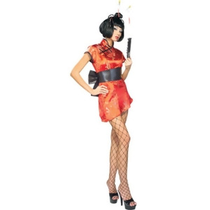 Women's Deluxe Sexy Japanese Lady Geisha Adult Costume - Womens X-Small (0-2) approx 31-33" bust & 21-23" waist