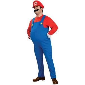 New Adult Plus Size 44-52 Nintendo Super Mario Costume Mens Plus Size 44-52 52 chest 5'11 6'1 approx 220-280lbs - All