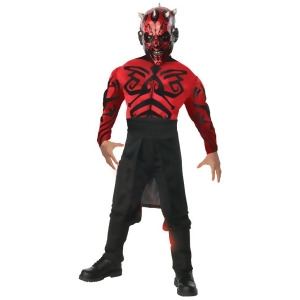 Child's Deluxe Darth Maul Star Wars Phantom Menace Sith Muscle Chest Costumes - Boys Large (12-14) for ages 8-10 approx 31"-34" waist~ 55-60" height