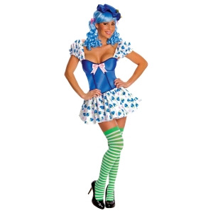 Women's Sexy Adult Strawberry Shortcake Blueberry Muffin Costume - Womens Large (10-12) approx 37-39 bust~ 29-31 waist