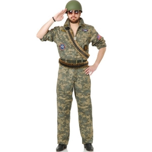 Adult Men's Top Gun Digital Camouflage Fighter Pilot Jumpsuit Costume - Mens Medium (40-42) 40-42" chest~ 5'7" - 6'1" approx 145-175lbs