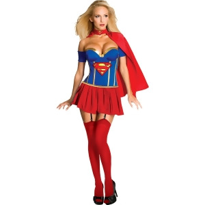 Women's Sexy Adult Dc Comics Supergirl Corset Costume - Womens X-Small (0-2) approx 31-33" bust & 21-23" waist