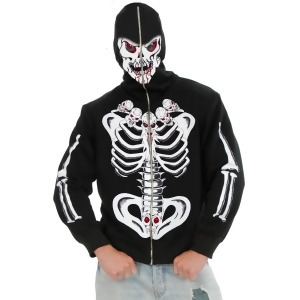 Adult Men's 6-Pack of Skulls Black Hoodie Sweatshirt - X-Small 34-36" chest~ approx 150lbs