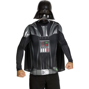 Star Wars Darth Vader Adult's Costume T-Shirt with Cape Mask - Mens Large (42-44) 42-44" chest~ 5'8" - 6'2" approx 175-190lbs