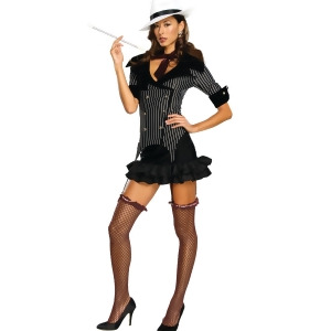 Women's Sexy Adult 1920s Gangster Doll Costume - Womens X-Small (0-2) approx 31-33" bust & 21-23" waist