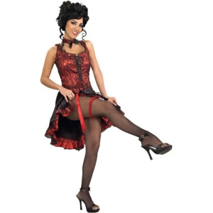 Women's Sexy Adult Cancan Dancer Red Burlesque Showgirl Costume - Womens X-Small (0-2) approx 31-33" bust & 21-23" waist