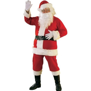 Adult Xl 44-48 Flannel Santa Claus Costume With Wig Set Mens Standard 44 44 chest 5'9 5'11 approx 170-190lbs - All