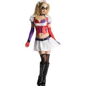 Adult's Sexy Harley Quinn Asylum Deluxe Womens Costumes - Womens Medium (8-10) approx 35-37" bust & 27-29" waist