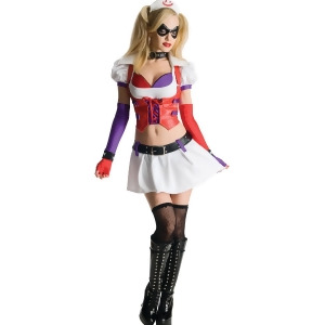 Adult's Sexy Harley Quinn Asylum Deluxe Womens Costumes - Womens Small (4-6) approx 32-34" bust & 22-24" waist