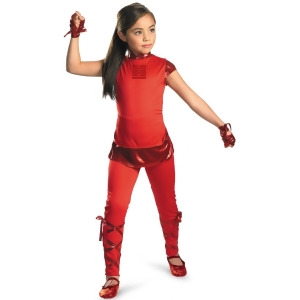 Girls Gi Joe Retaliation Jinx Red Ninja Costume - Girls Small (4-6x) for ages 3-5~ 39-50 lbs approx 23"-26" chest~ 21"-23" waist~ 23-26" hips~ 16-19" 