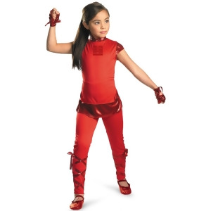 Girls Gi Joe Retaliation Jinx Red Ninja Costume - Girls Medium (7-8) ages 5-7~ 58-66 lbs approx 26"-27" chest & 22.5"-23" waist~ 27-29" hips~ 20-23" i