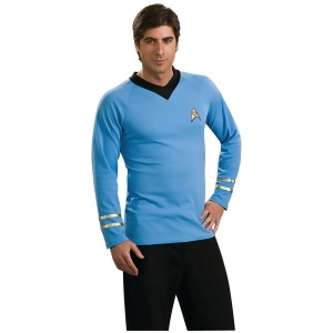 Star Trek Original Series Tos Blue Spock Costume Shirt - Mens Large (42-44) 42-44" chest~ 5'8" - 6'2" approx 175-190lbs