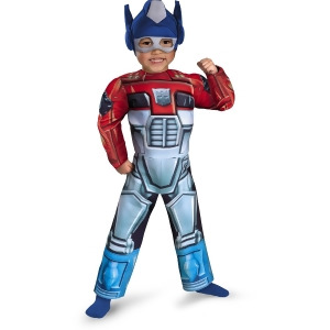 Toddler's Transformers Rescue Bots Optimus Prime Muscle Chest Costume - Toddler (3T-4T) approx 22-23" chest~ 20-21" waist for 39-42" height & 34-38 lb