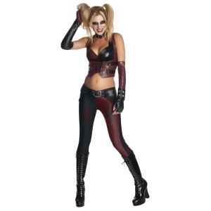 Adult's Sexy Harley Quinn Arkham City Deluxe Womens Costumes - Womens Small (4-6) approx 32-34" bust & 22-24" waist