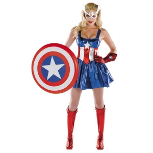 Adult Sexy Deluxe Marvel Comics Captain America Costume - Womens Large (12-14) approx 30-32 waist~ 41-43 hips~ 38-40 bust~ 135-145 lbs