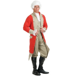 Adult Men's Colonial British Red Coat Soldier Costume - Mens Large (42-44) 42-44" chest~ 5'8" - 6'2" approx 175-190lbs