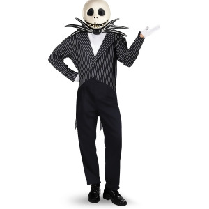 A Nightmare Before Christmas Jack Skellington Costume Mens Large-XL 42-46 44-46 chest 5'9 5'11 approx 195-220lbs - All