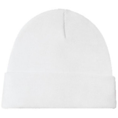 New White Acrylic Knit Winter Beanie Toque Hat - Standard 