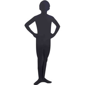 Child Black Full Body Jumpsuit I'm Invisible Disappearing Man Costume - Boys Large (12-14) for ages 8-10 approx 31"-34" waist~ 54-60" height