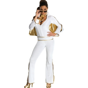Adults Deluxe Sexy Lady's Elvis Presley White Costume - Womens X-Small (0-2) approx 31-33" bust & 21-23" waist