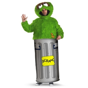 Deluxe Adult's Sesame Street Oscar The Grouch Costume - Mens Large-XL (42-46) 44-46" chest~ 5'9" - 5'11" approx 195-220lbs