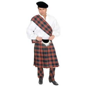 Adult Men's Blue Scottish Kilt Highlander Costume - Mens X-Small (34-36) 34-36" chest~ 5'5" - 5'9" approx 100-125lbs