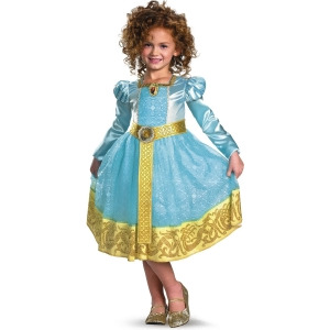 Child Deluxe Disney Pixar Brave Princess Merida Fergus Costume - Girls Small (4-6x) for ages 3-5~ 39-50 lbs approx 23"-26" chest~ 21"-23" waist~ 23-26