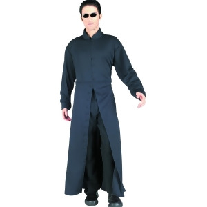 Matrix Neo Adult's Large Costume Trench Coat Glasses Mens Standard 44 44 chest 5'9 5'11 approx 170-190lbs - All