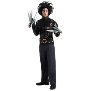 Adults Edward Scissorhands Costume With Wig Gloves Mens Standard 44 44 chest 5'9 5'11 approx 170-190lbs - All