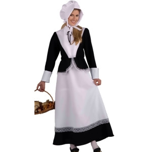 Womens Standard Size Colonial Pilgrim Lady Thanksgiving Settler Costume Womens Standard 14-16 approx 26-32 waist 34-38 bust - All