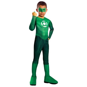 Boys Green Lantern Hal Jordan Super Hero Costume - Boys Large (12-14) for ages 8-10 approx 31"-34" waist~ 55-60" height