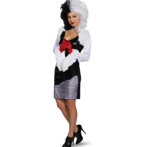 Womens Sassy 101 Dalmatians Cruella De Vil Costume - Womens Medium (8-10) 27-29 waist~ 39-41 hips~ 35-37 bust~ B-C