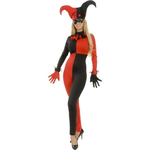 Womens Sexy Red Black Harley Quinn Style Costume - Womens X-Large (14-16) approx 30.5 waist~ 42 hips~ 40.5 bust~ C-D