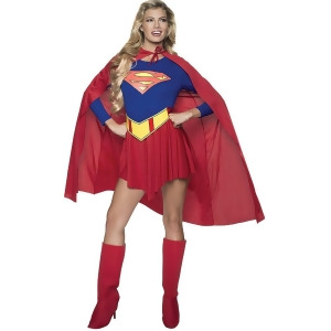 Adult Womens Superman Supergirl Womens Leotard Hero Costumes - Womens Large (14-16) approx 40-42" bust & 31-34" waist