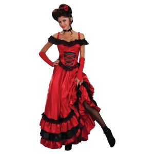 Womens 14-16 Saloon Sweetie Cowgirl Tavern Maid Costume Womens Standard 14-16 approx 31-34 waist 40-42 bust - All