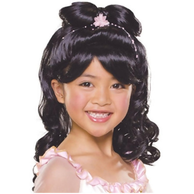 Child Black Medieval Renaissance Elegant Princess Wig Standard